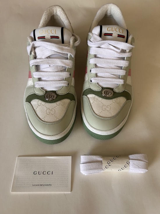 GUCCI Women's Screener WMNS White Original "GG" Canvas Sneaker Size 7.5 NIB - Picture 5 of 12